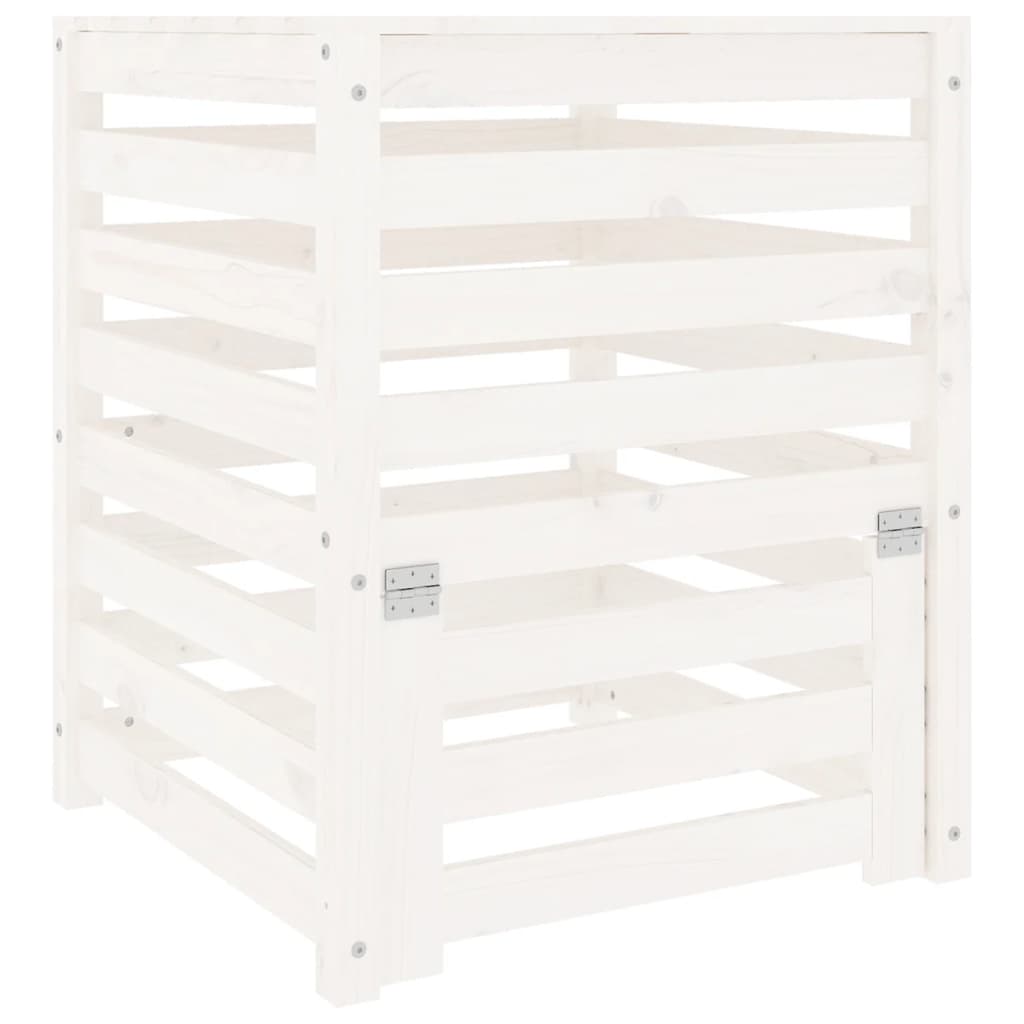 Kompostkasse hvid 63,5x63,5x77,5 cm heltre furu
