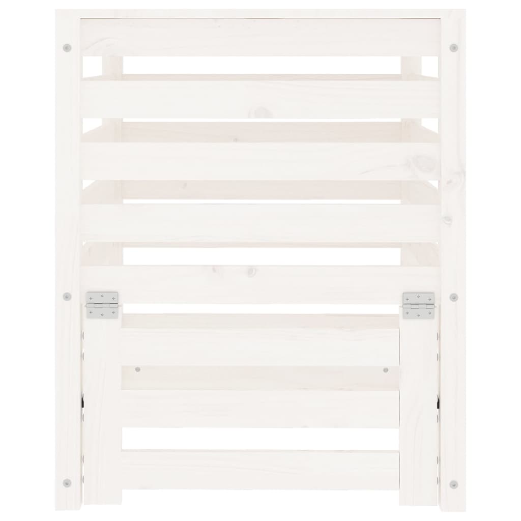 Kompostkasse hvid 63,5x63,5x77,5 cm heltre furu