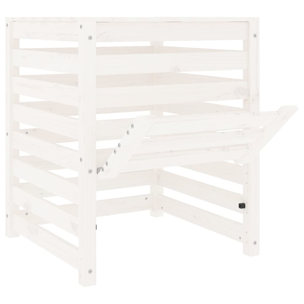 Kompostkasse hvid 63,5x63,5x77,5 cm heltre furu