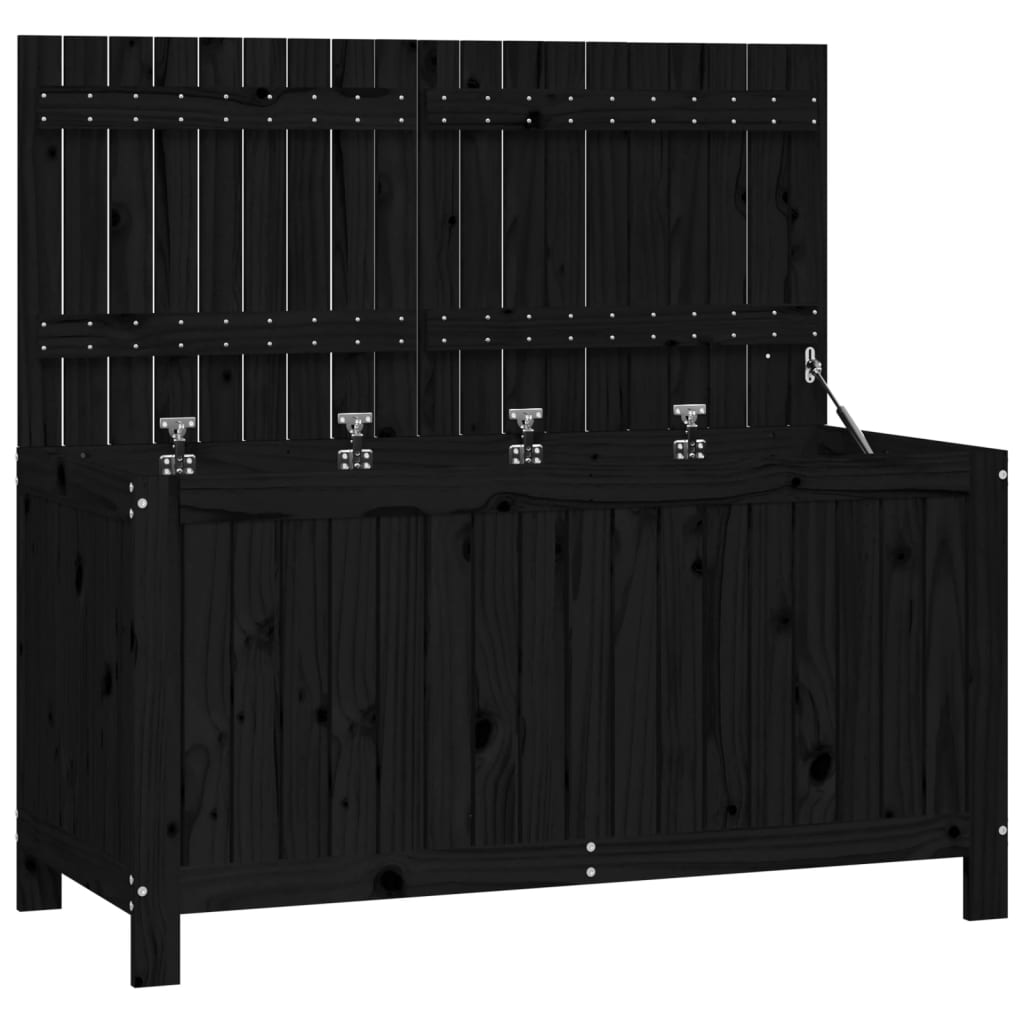 Putekasse svart 121x55x64 cm heltre furu