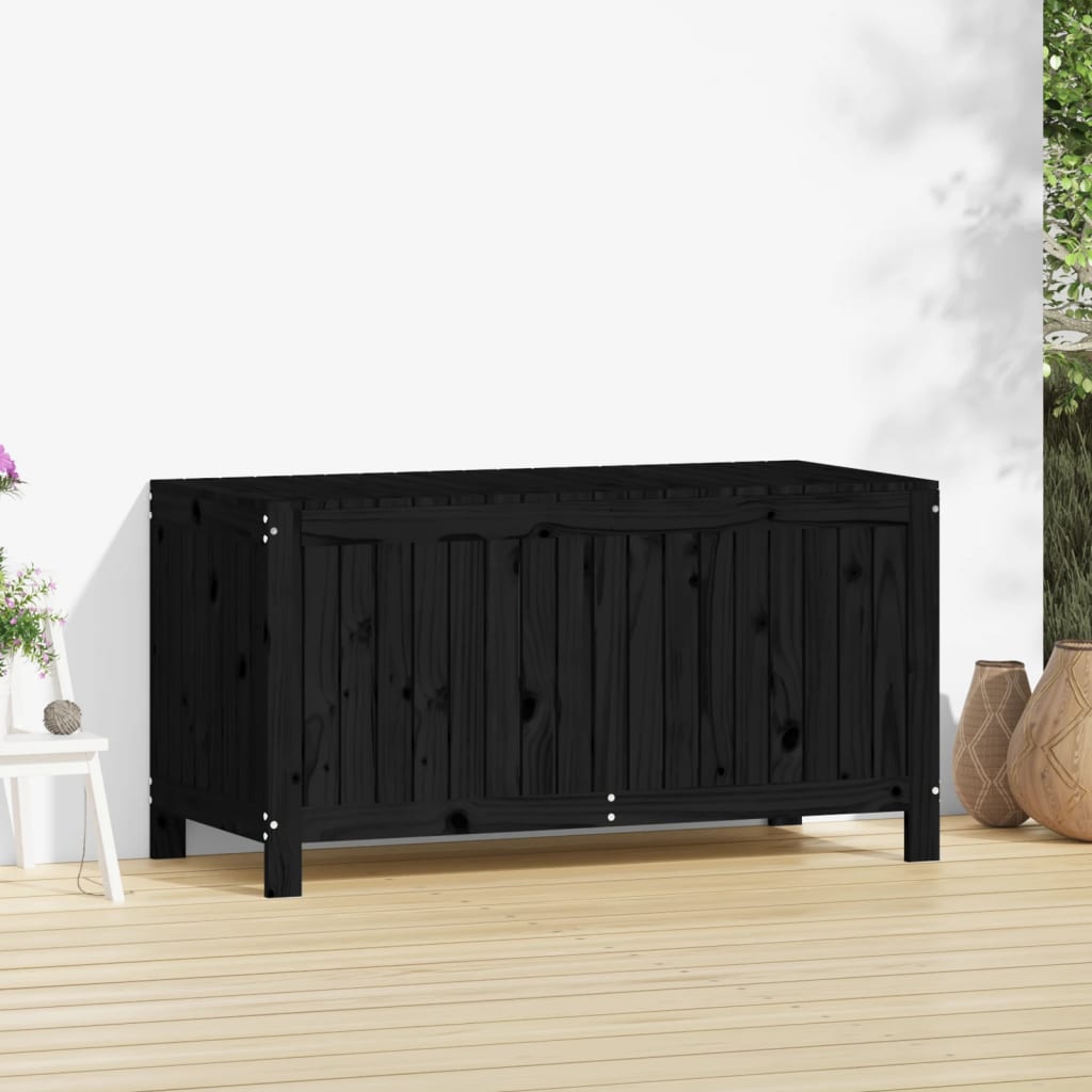 Putekasse svart 121x55x64 cm heltre furu
