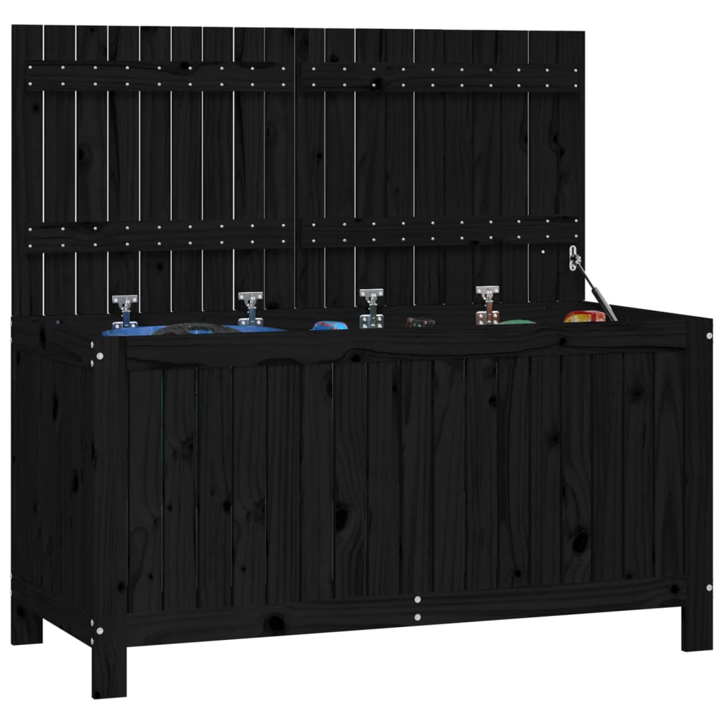 Putekasse svart 121x55x64 cm heltre furu