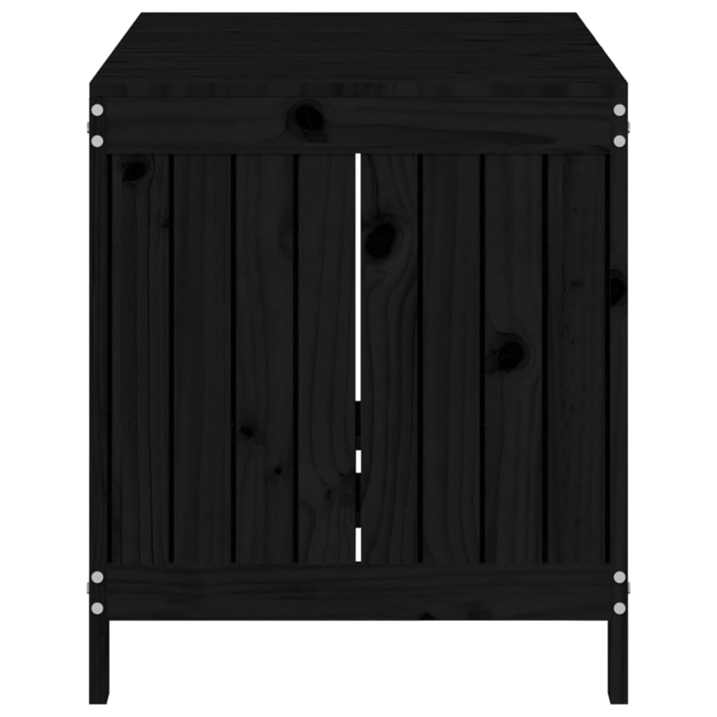 Putekasse svart 121x55x64 cm heltre furu