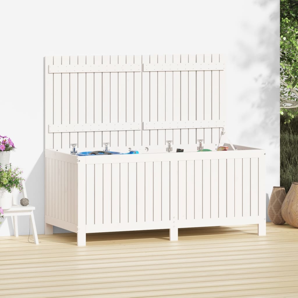Putekasse hvit 147x68x64 cm heltre furu