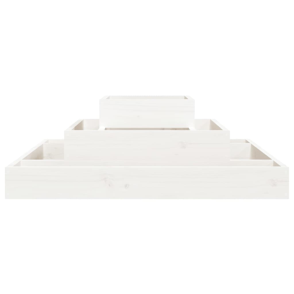 Plantekasse hvit 80x80x27 cm heltre furu