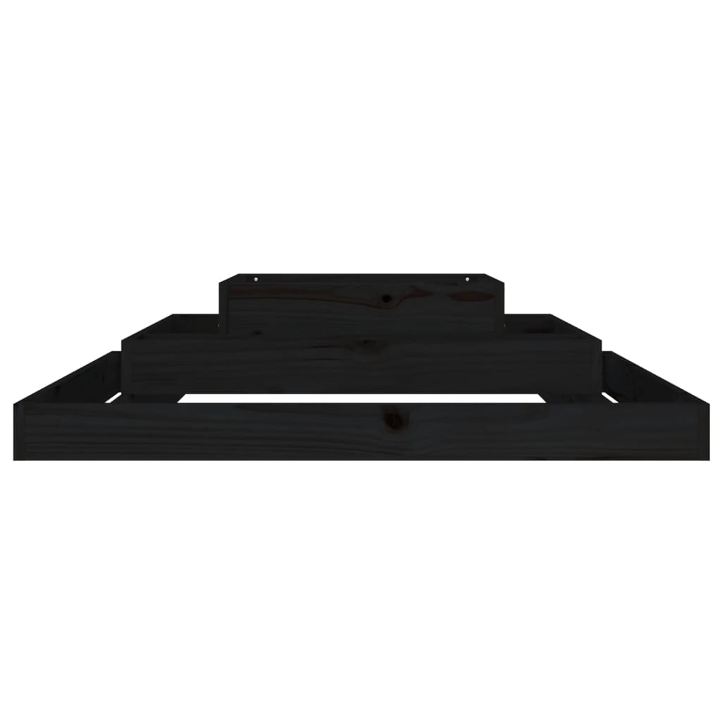 Plantekasse svart 110x110x27 cm heltre furu