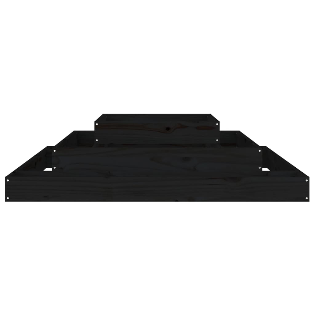 Plantekasse svart 110x110x27 cm heltre furu