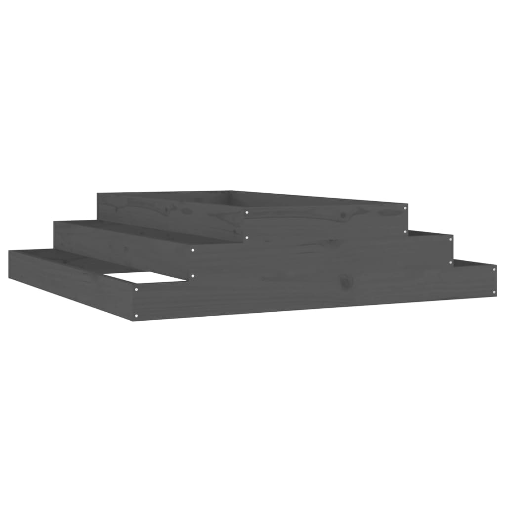 Plantekasse grå 110x110x27 cm heltre furu