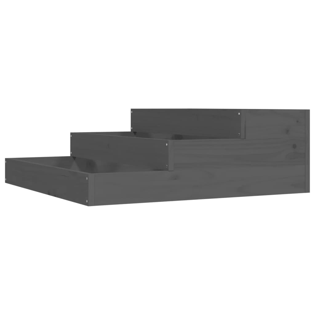 Plantekasse grå 78x78x27 cm heltre furu