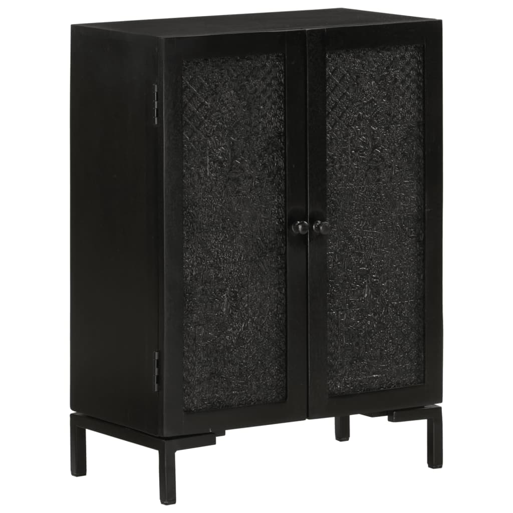 Skjenk svart 55x30x77 cm heltre mango og jern
