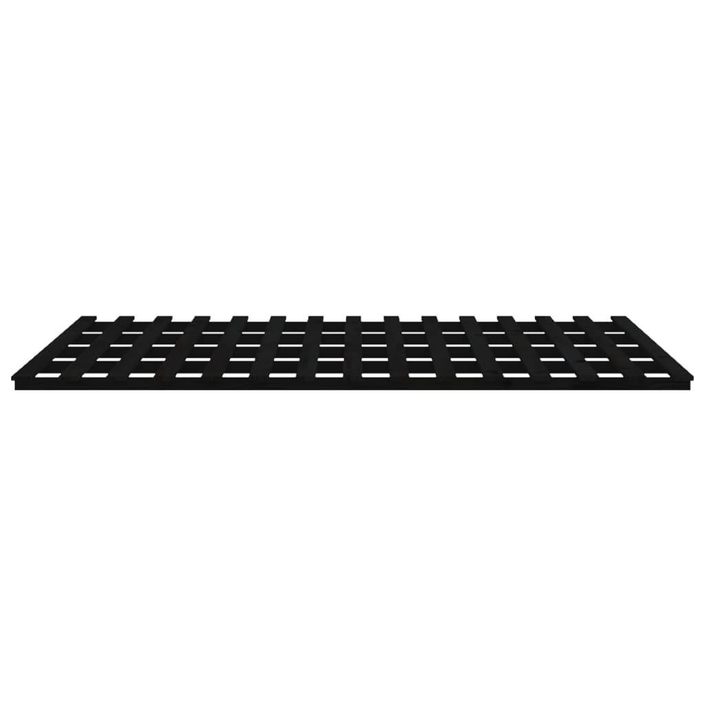 Sengeramme svart 200x200 cm heltre furu