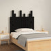 Veggmontert sengegavl svart 82,5x3x80 cm heltre furu