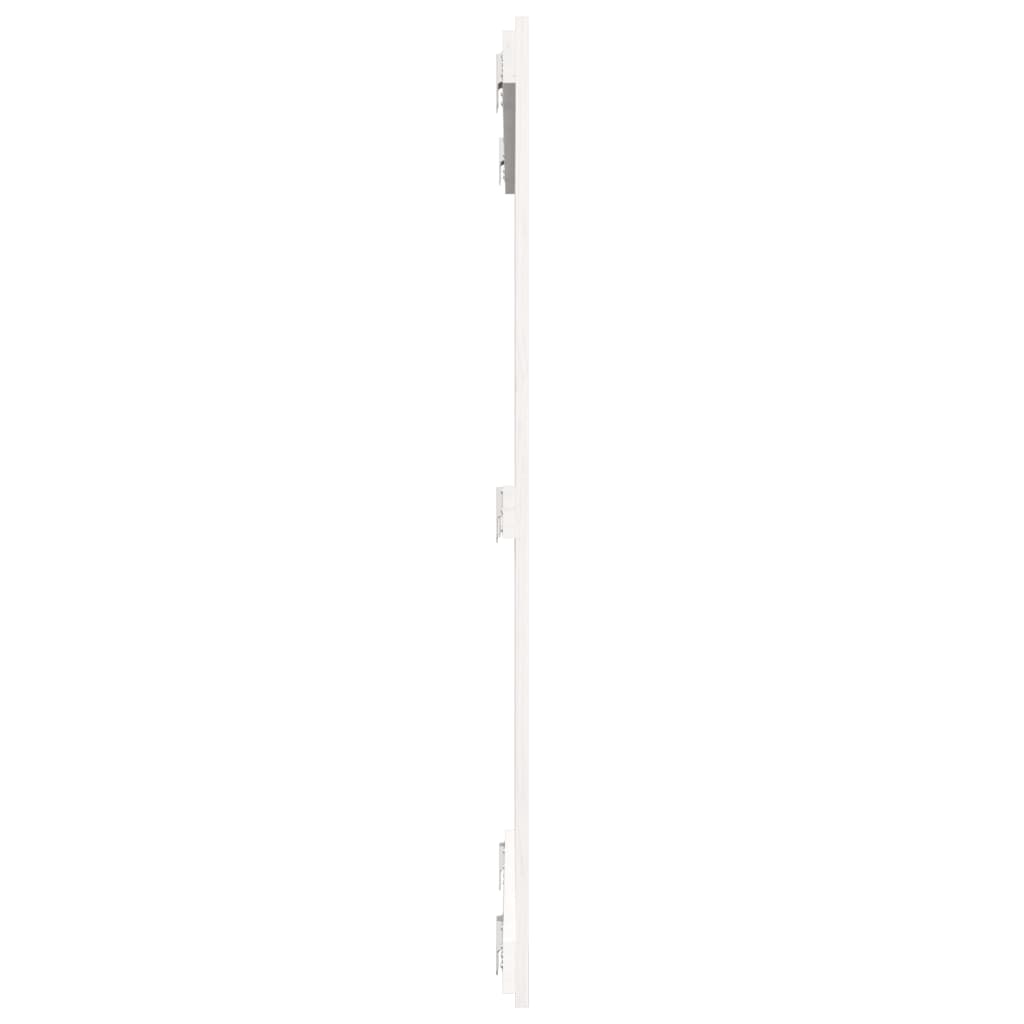 Veggmontert sengegavl hvit 95,5x3x110 cm heltre furu