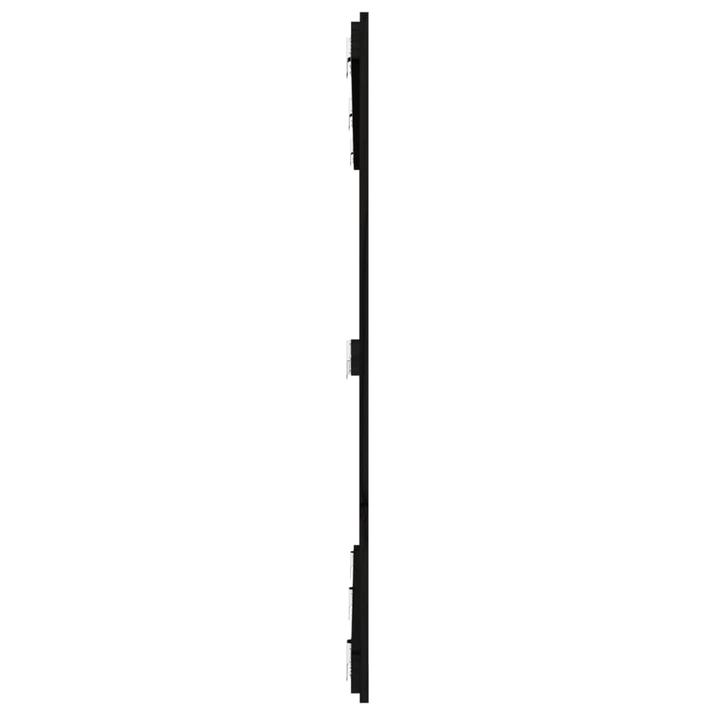 Veggmontert sengegavl svart 166x3x110 cm heltre furu