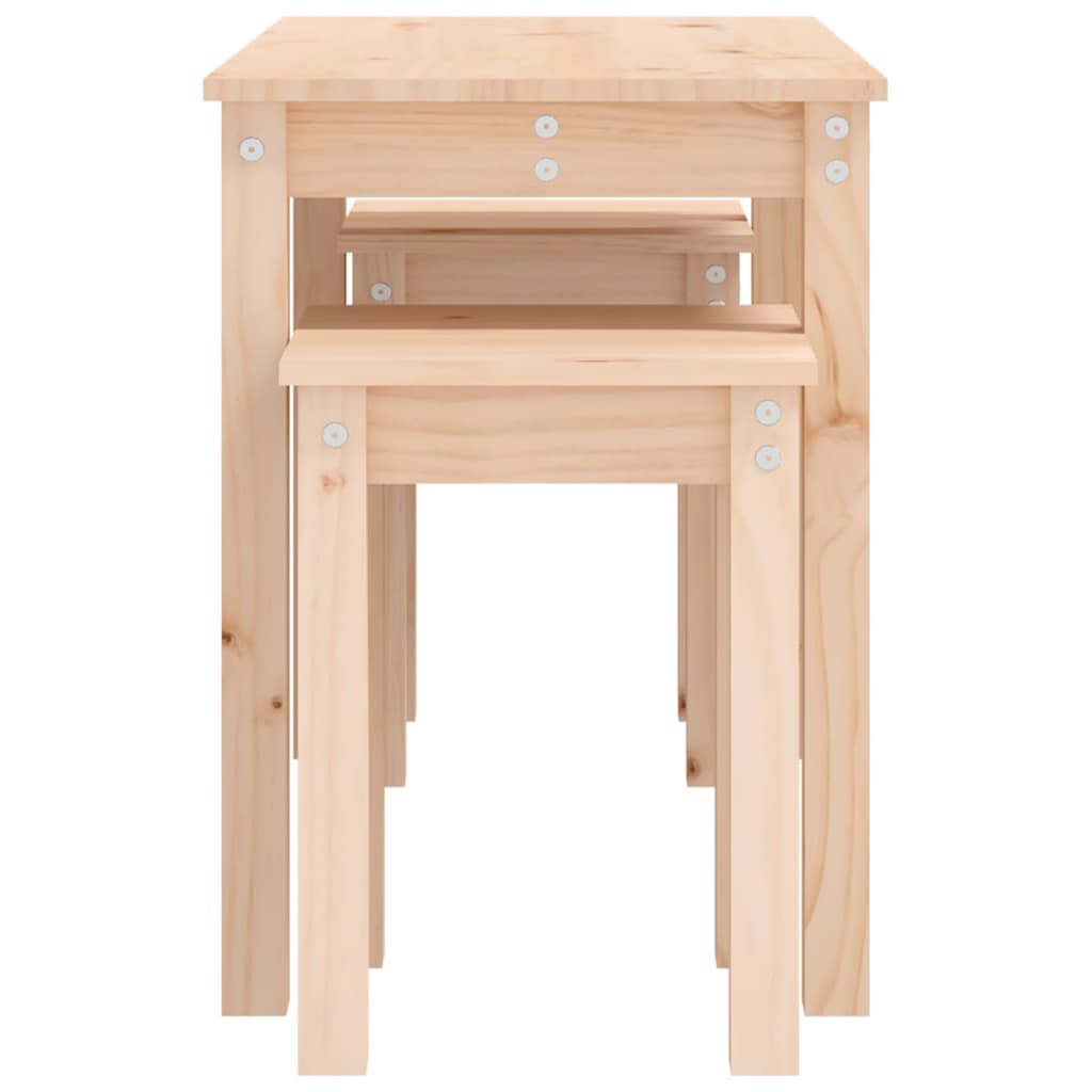 Stablebord 3 stk heltre furu