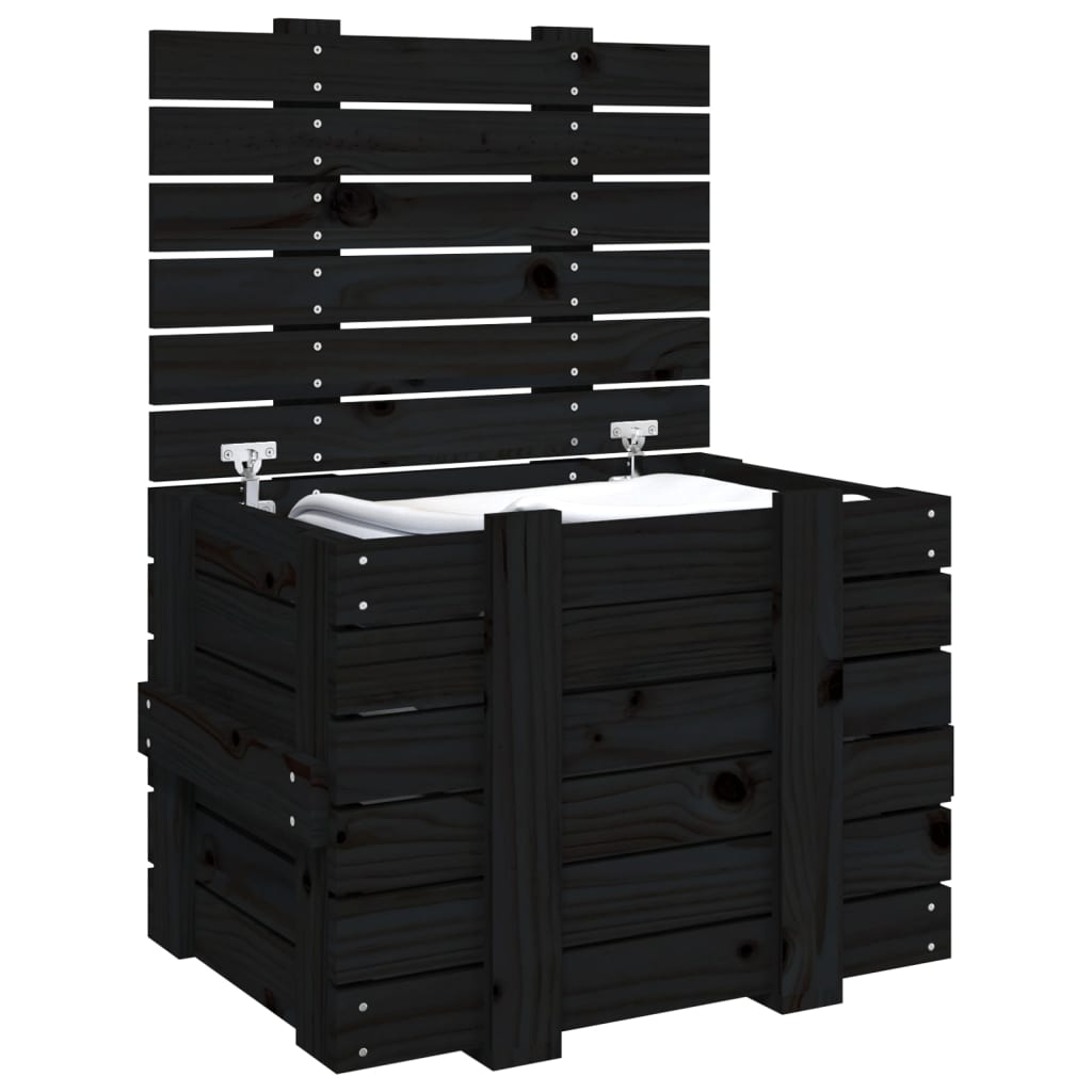 Putekasse svart 58x40,5x42 cm heltre furu