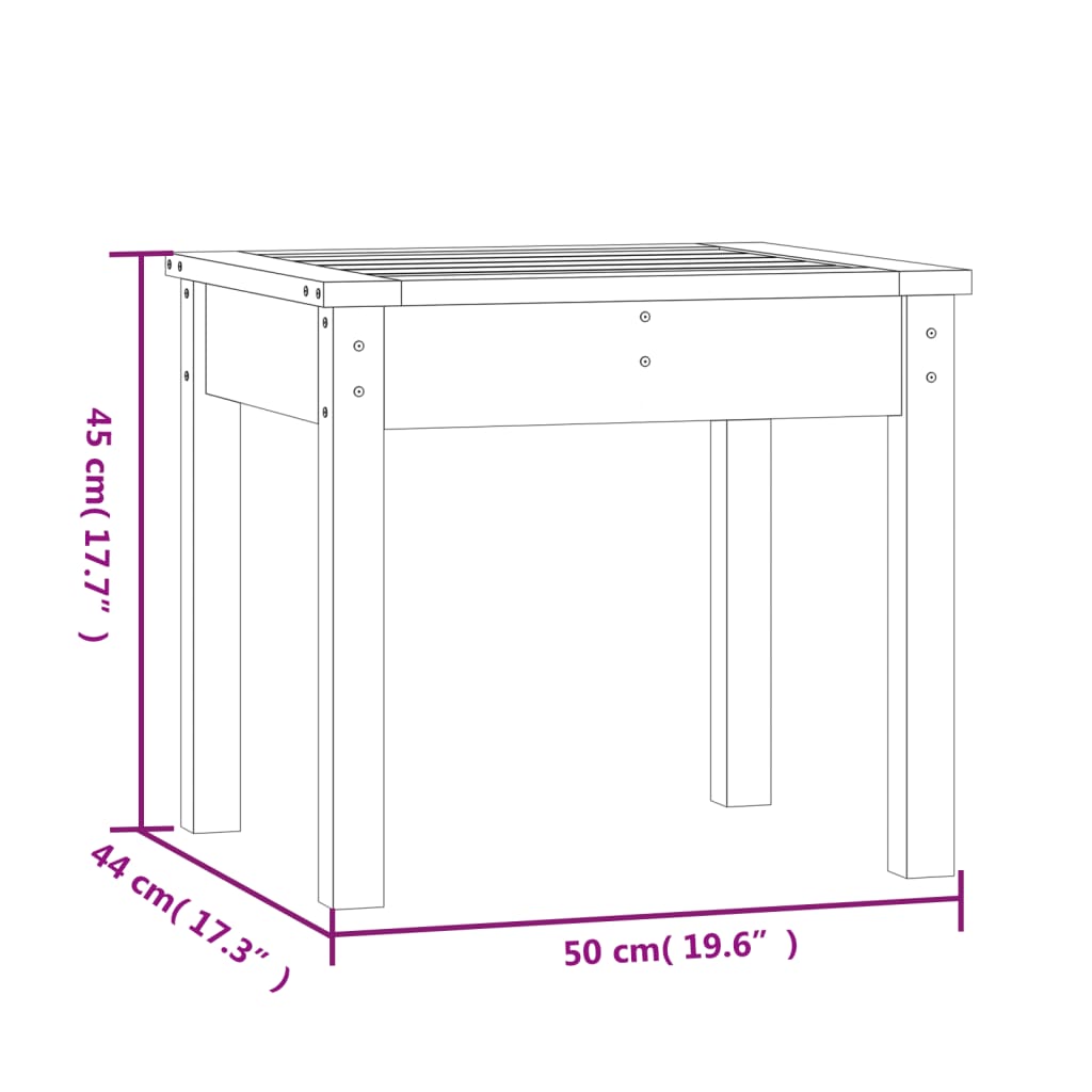 Hagebenk honningbrun 50x44x45 cm heltre furu