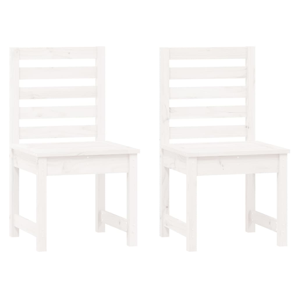 Hagestoler 2 stk hvit 50x48x91,5 cm heltre furu