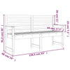 Hagebenk 159,5x48x91,5 cm heltre furu