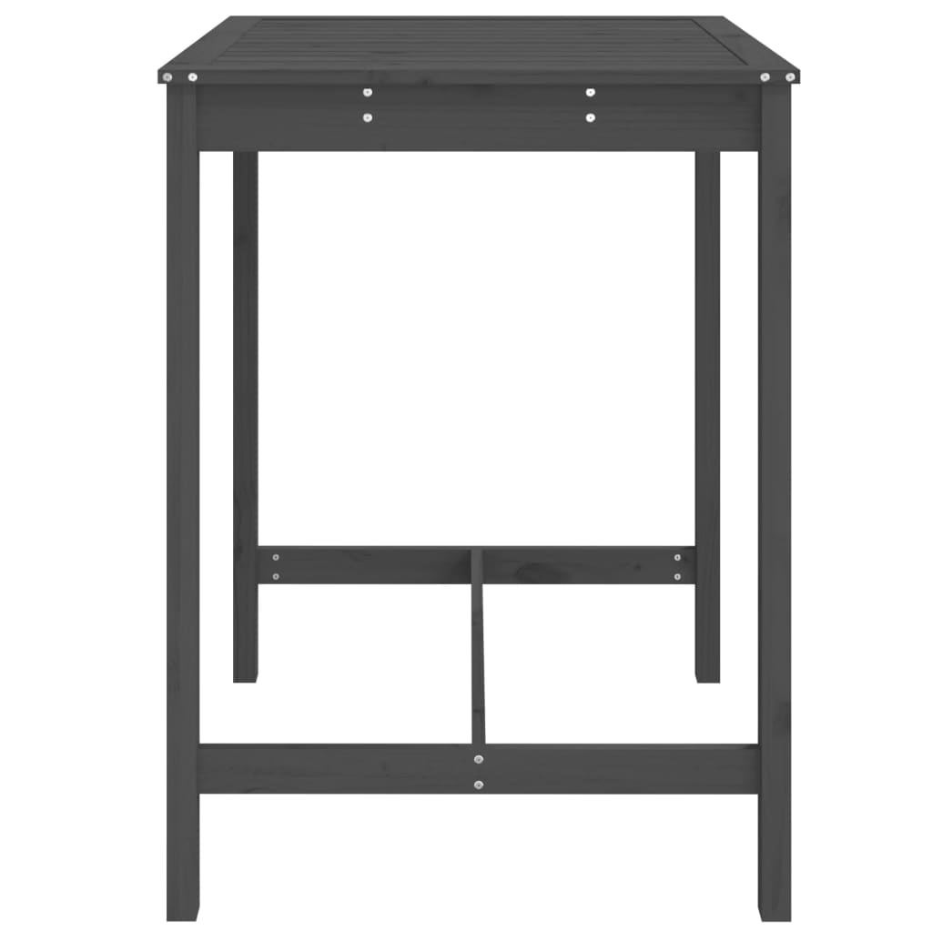 Hagebord grå 82,5x82,5x110 cm heltre furu