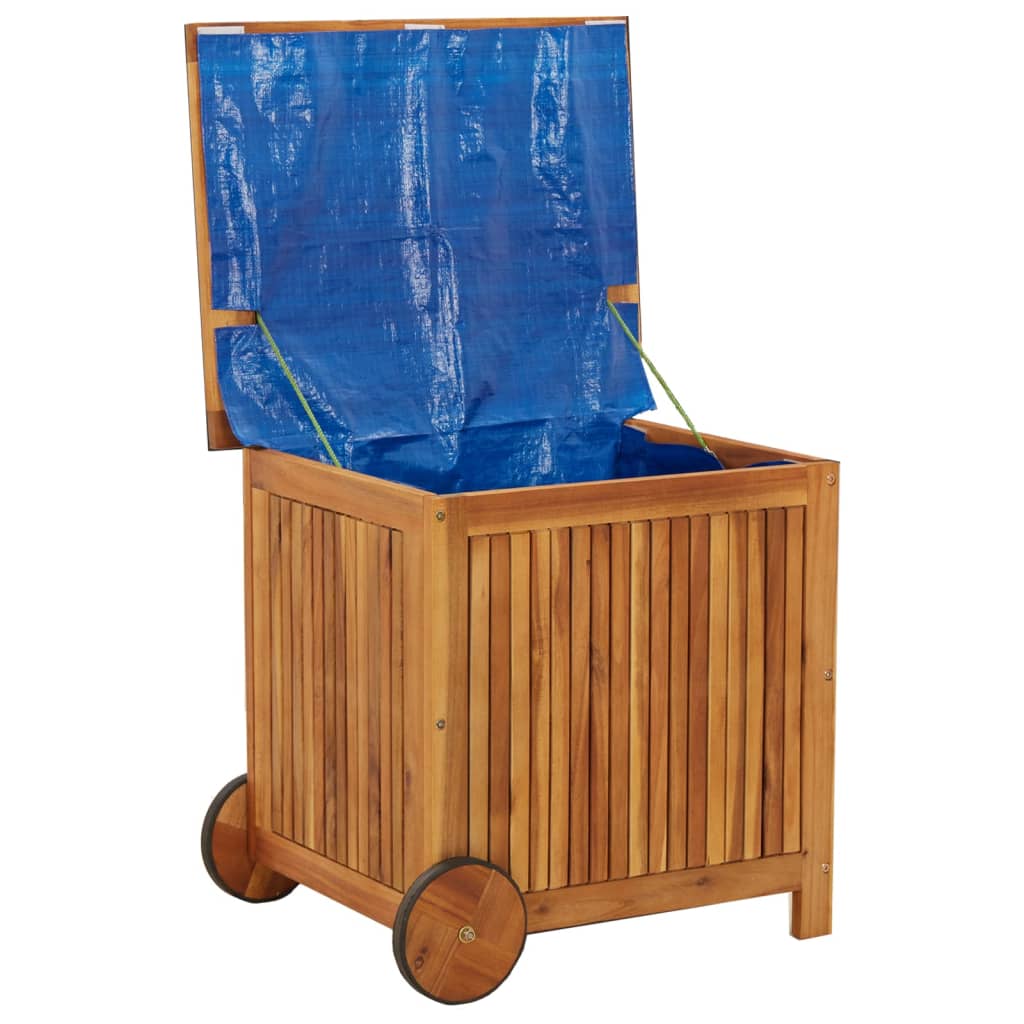 Putekasse med hjul 60x50x58 cm heltre akasie