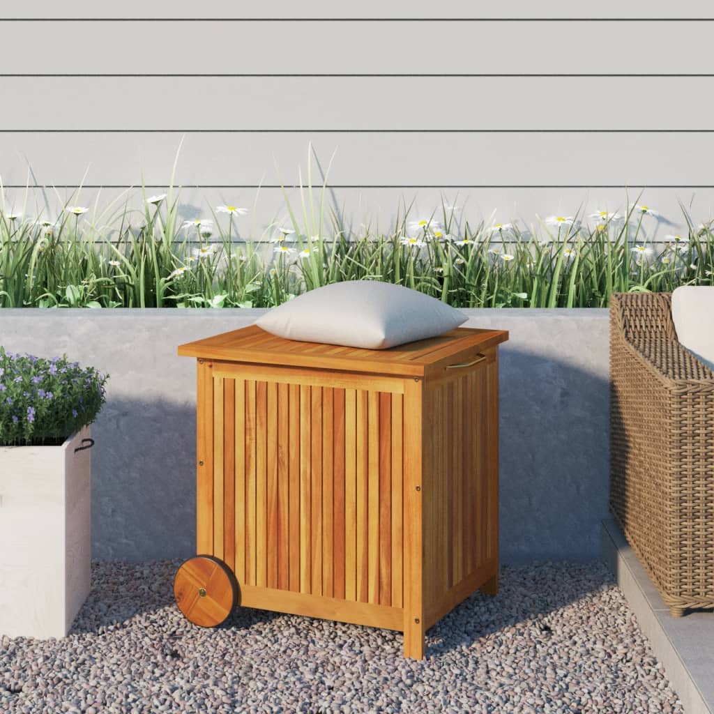 Putekasse med hjul 60x50x58 cm heltre akasie