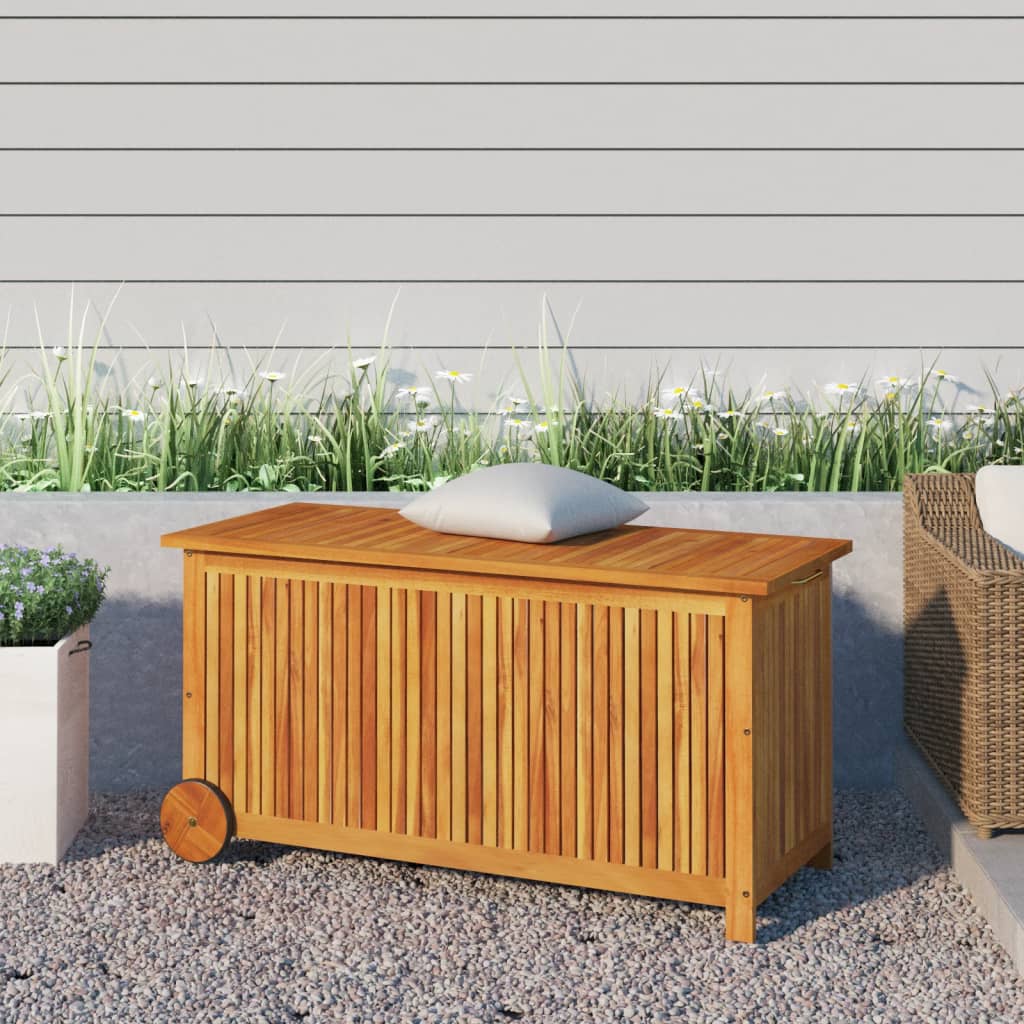 Putekasse med hjul 113x50x58 cm heltre akasie