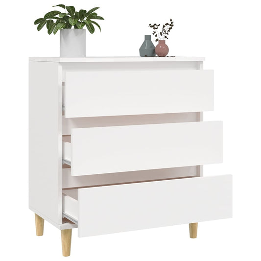 Skjenk hvit 60x35x70 cm konstruert tre