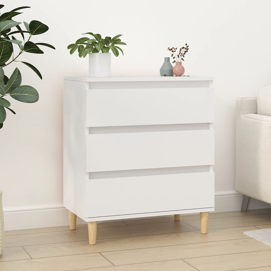 Skjenk hvit 60x35x70 cm konstruert tre