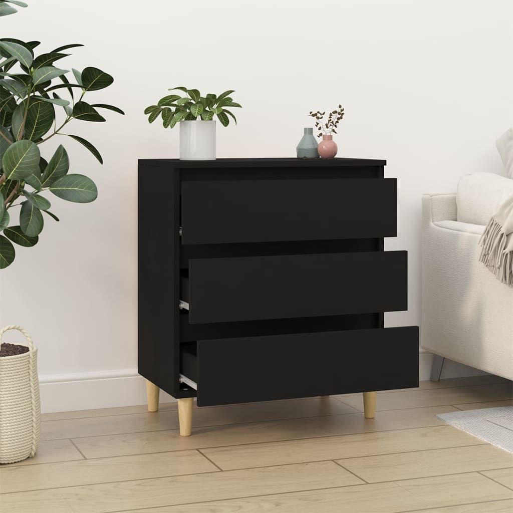 Skjenk svart 60x35x70 cm konstruert tre