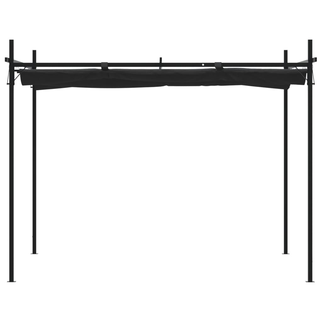Pergola med uttrekkbar tak antrasitt 295x292x230 cm