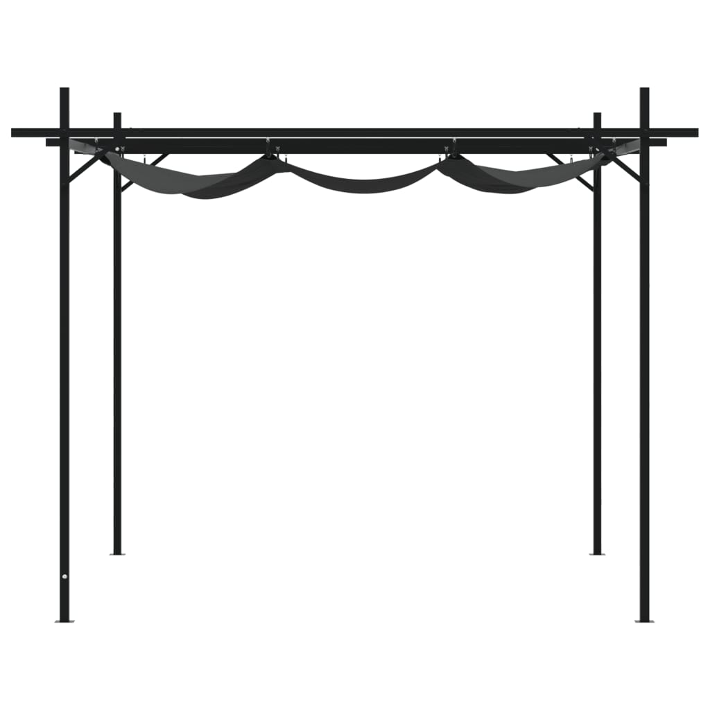 Pergola med uttrekkbar tak antrasitt 295x292x230 cm