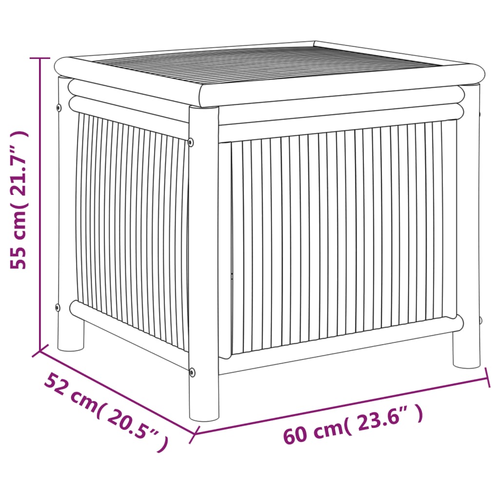 Putekasse 60x52x55 cm bambus