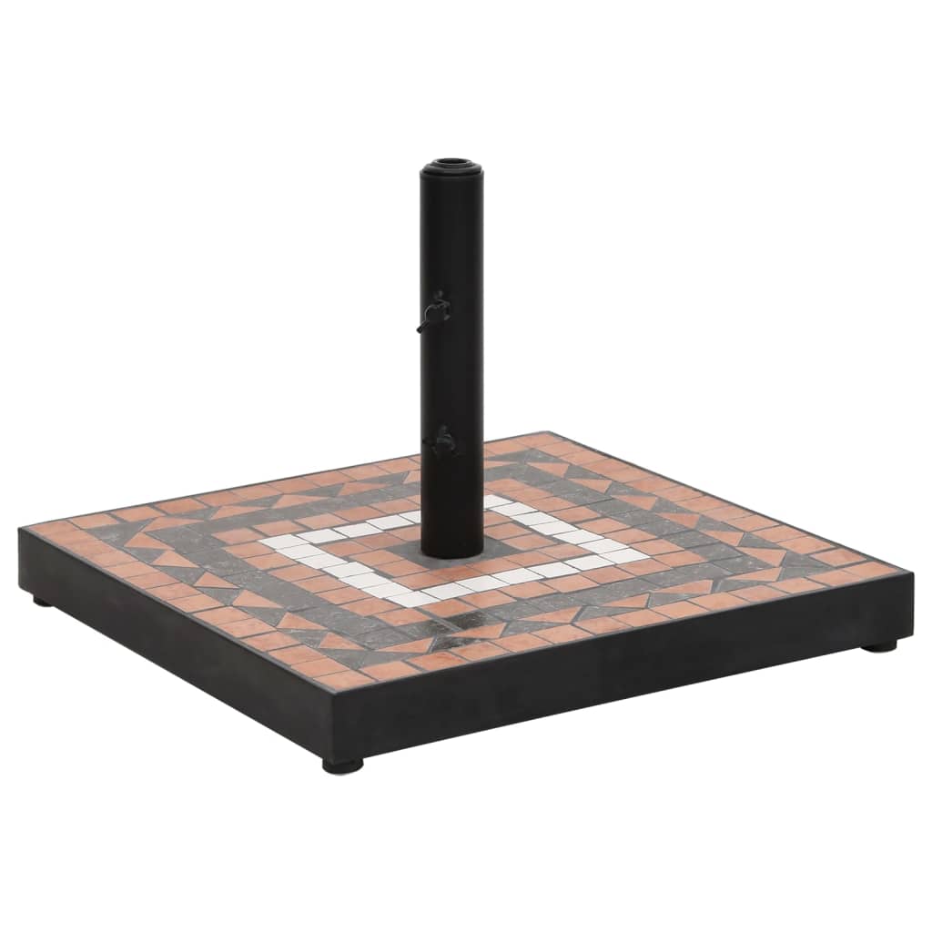 Parasollfot terrakotta og hvit firkantet 12 kg