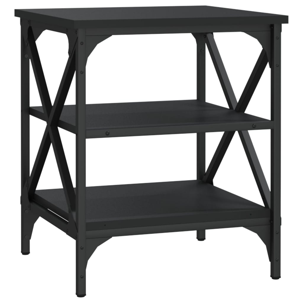 Sidebord 2 stk svart 40x42x50 cm konstruert tre