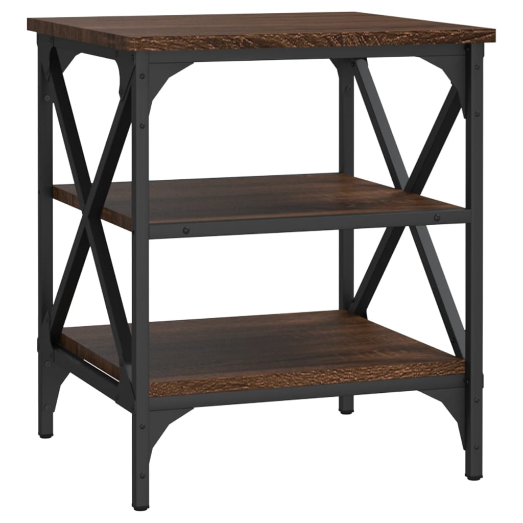 Sidebord 2 stk brun eik 40x42x50 cm konstruert tre