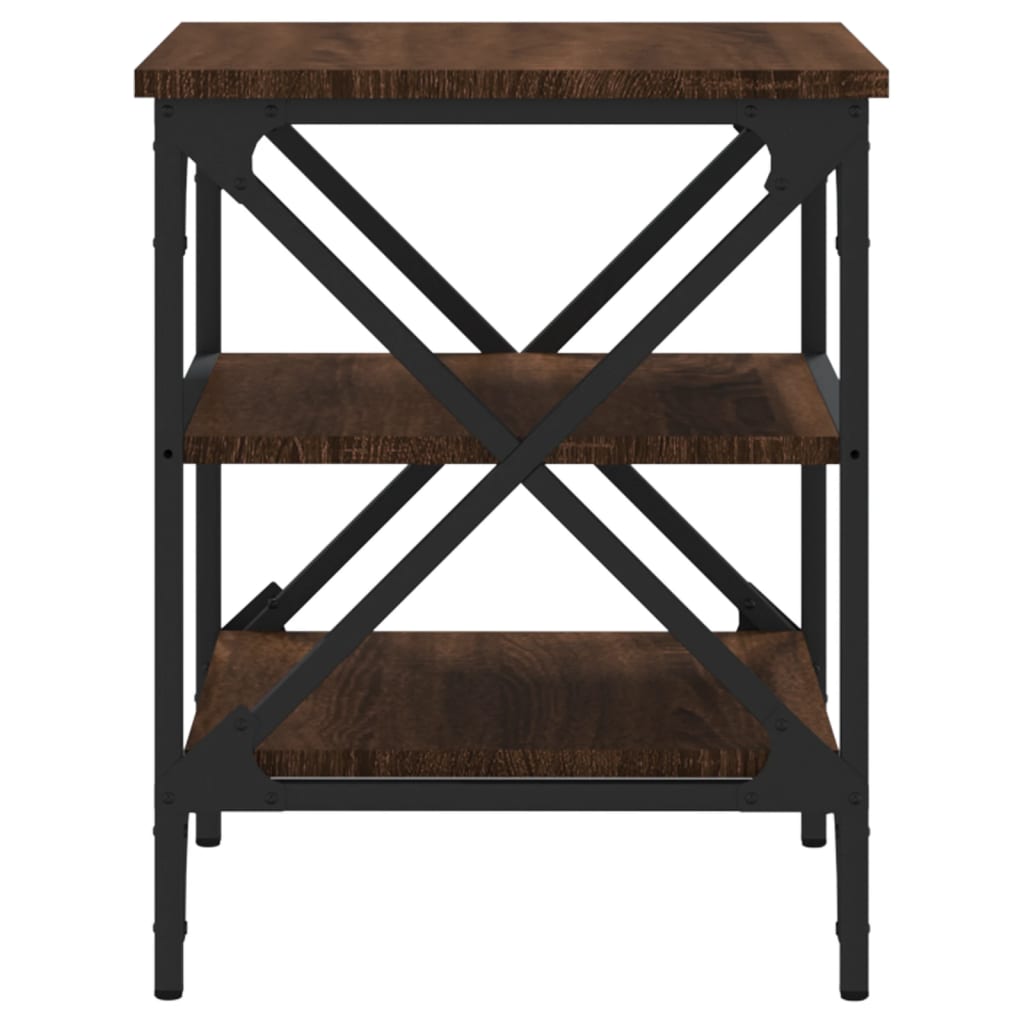 Sidebord 2 stk brun eik 40x42x50 cm konstruert tre