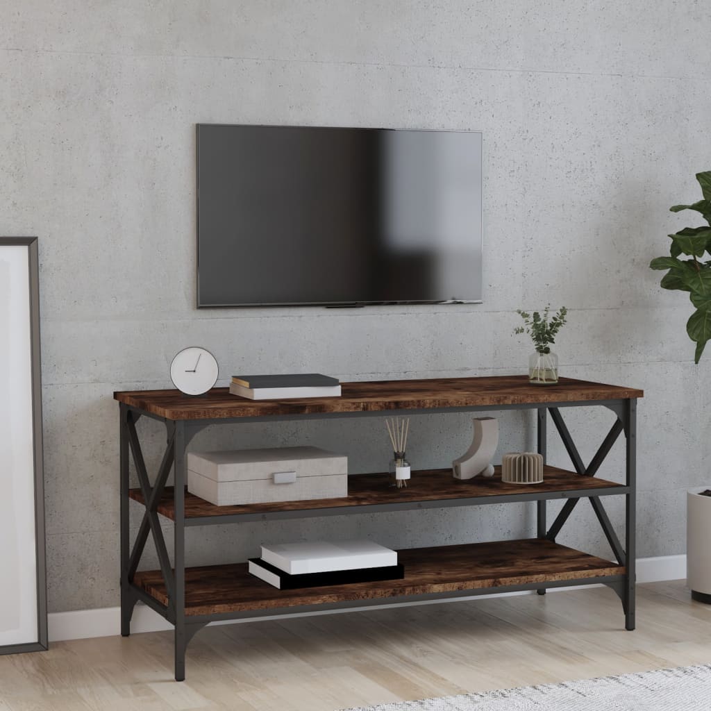 TV-benk røkt eik 100x40x50 cm konstruert tre