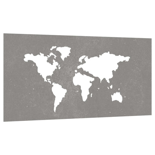Veggdekorasjon til hage 105x55 cm cortenstål verdenskart-design