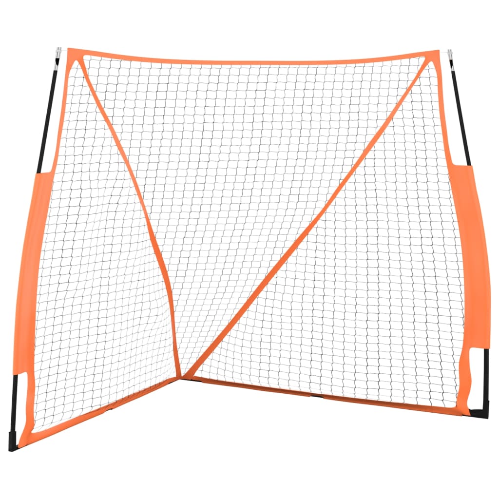 Baseballnett oransje og svart 183x182x183 cm stål og polyester