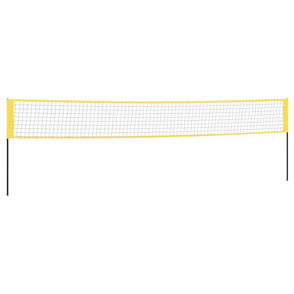 Badmintonnett gul og svart 600x155 cm PE stoff