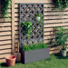 Blomsterkasse med espalier grå 65x33x135 cm WPC