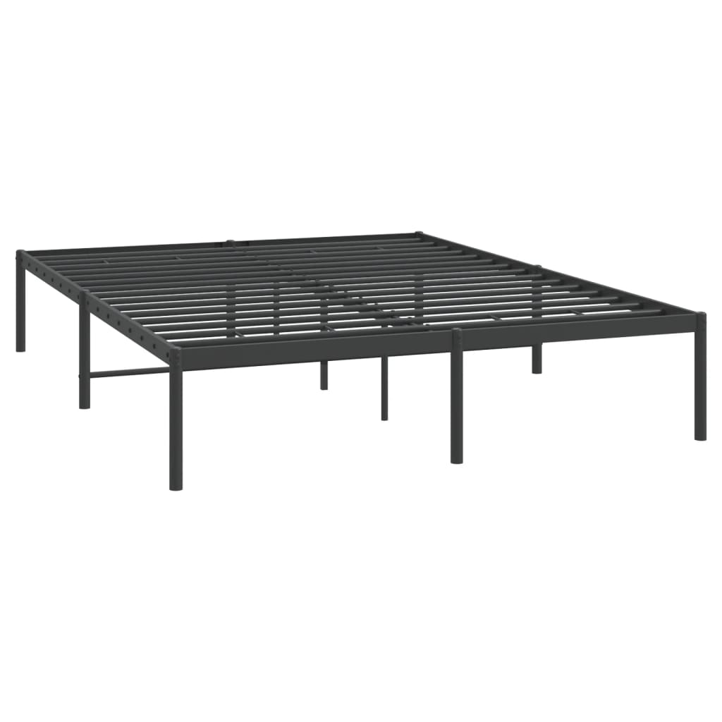 Sengeramme i metall svart 140x190 cm