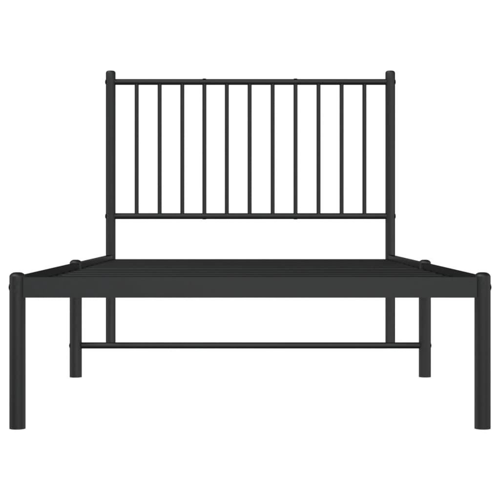 Sengeramme i metall med hodegavl svart 90x190 cm