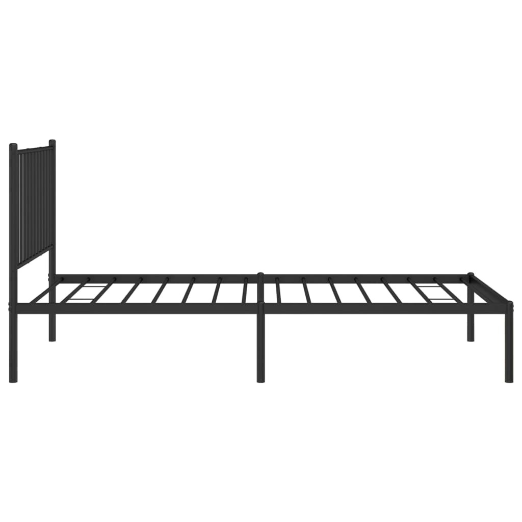 Sengeramme i metall med hodegavl svart 90x190 cm