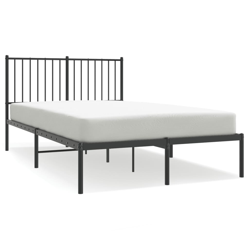 Sengeramme i metall med sengegavl svart 120x200 cm
