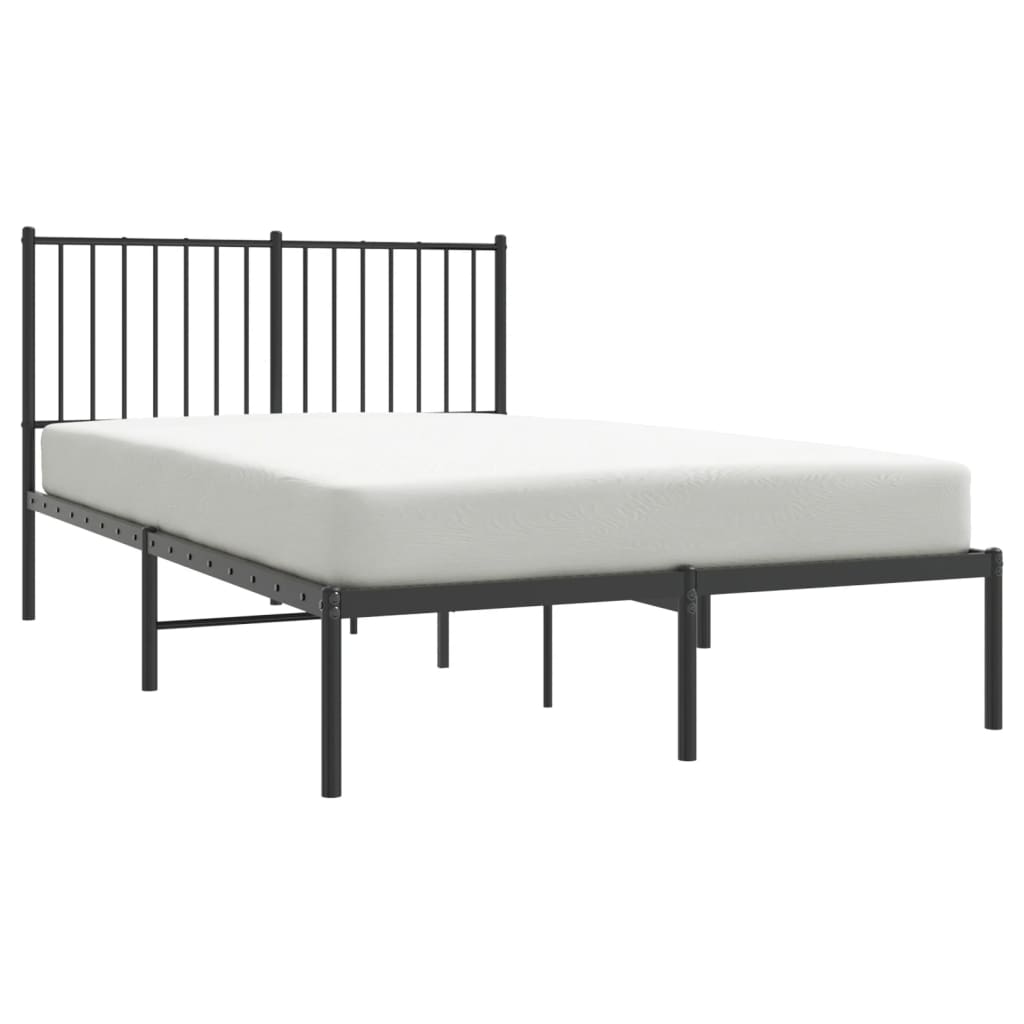 Sengeramme i metall med sengegavl svart 120x200 cm