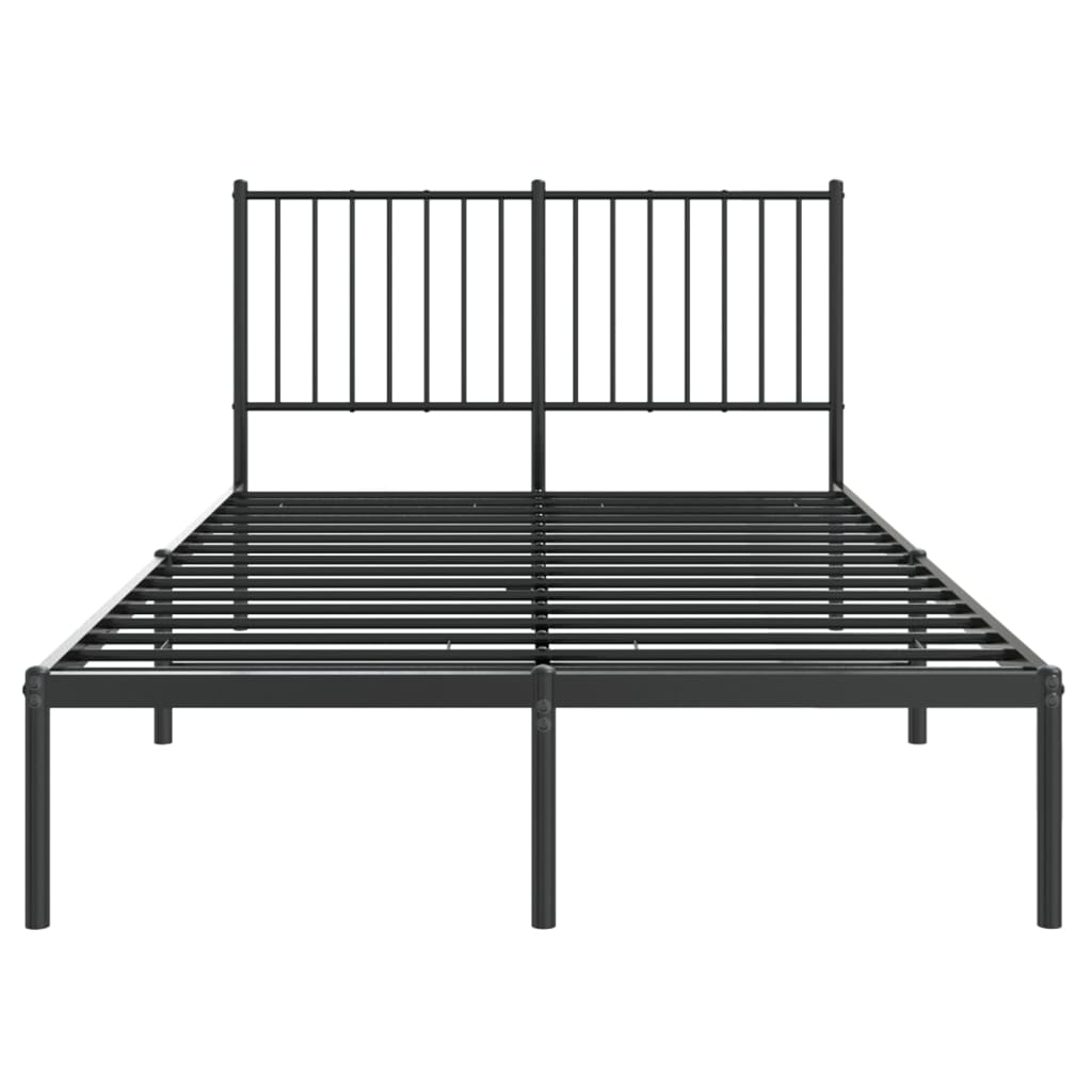 Sengeramme i metall med sengegavl svart 120x200 cm