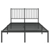 Sengeramme i metall med sengegavl svart 120x200 cm