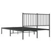 Sengeramme i metall med sengegavl svart 120x200 cm